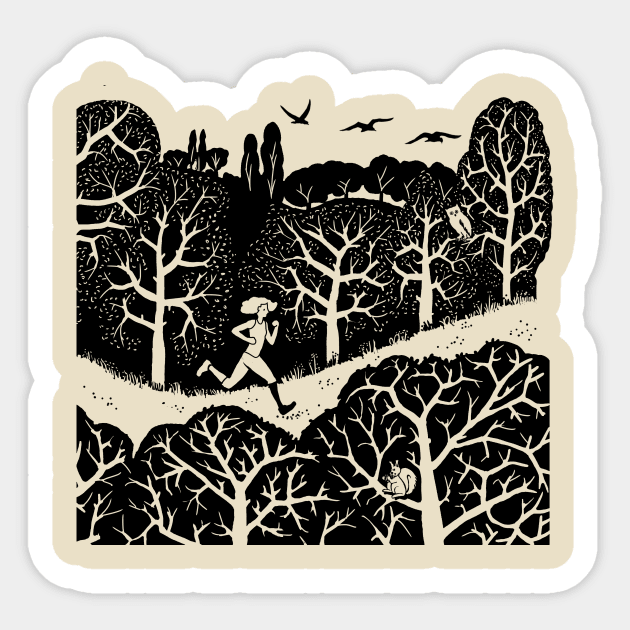 Runner in Nature Sticker by mnutz